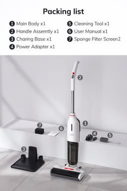 ILIFE W90 Draadloze Nat & Droog Stofzuiger – 5500Pa | Zelfreinigende Mop | 700ml Tank — thumbnail 5