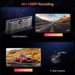 Dashcams - Dashcam voor Auto - Super Compact - FullHD video - Wifi - Parkeermodus - 16:9 - 11.3 inch Scherm - Dubbele Lens - Zwart — thumbnail 4