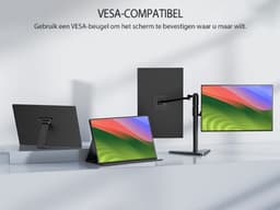 UPERFECT Portable Monitor J02 18.0" 2560*1600 HDMI:120Hz TYPE-C:144HZ draagbaar monitor IPS 100% DCI-P3 draagbaar scherm with Dual USB-C/VESA Mount,for Laptop/Switch/MacBook (VESA Mount ) — thumbnail 2