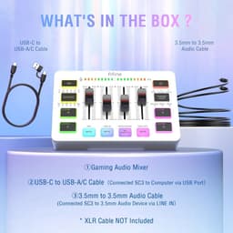 FIFINE - SC3 - Wit - Streaming Deck - DJ Mixer - Gaming Mixer - Podcast / Stream / Gaming - XLR Aansluiting - Line-in - Voice Changer — thumbnail 5