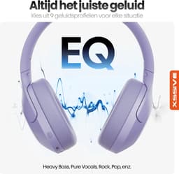 Xssive H11 Bluetooth Hoofdtelefoon met Noise Cancelling - 40mm Titanium Drivers & 50U Speeltijd - Paars — thumbnail 2