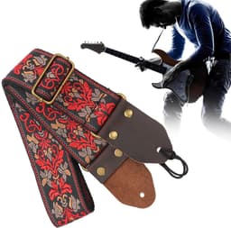 Gitaarband - Gitaarriem - Guitar Strap - Geborduurd Gitaarband - Gitaarband Elektrische Gitaar - Stevige Gitaarband - Verstelbare Gitaarband - Universeel - 5cm Breed - Voor Heesbas/Elektrische /Akoestische/ Klassieke Gitaar — thumbnail 1