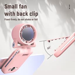 Mini draagbare, handzame, oplaadbare handventilator met LED-display, werkt op hoge snelheid, turbo en batterijen, 100 snelheden, kleine ventilator voor op reis/buiten/concerten/wimpers/make-up (update blauw) — thumbnail 2