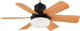 Bovista Plafondventilator - Met Verlichting - Plafond Ventilator - Met Lamp - Plafonniere Met Ventilator - Met Licht - Zwart - 51cm — thumbnail 1