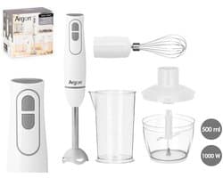 Argon Staafmixerset met Accessoires Wit - 1000 W