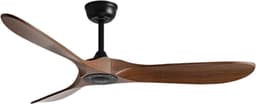 Bovista Plafondventilator - Met Verlichting - Plafond Ventilator - Met Lamp - Plafonniere Met Ventilator - Donker Hout - 106cm — thumbnail 1