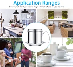 Vietnamese Koffie Maker - Pour over Permanent Rvs Koffiefilter - Slow Coffee Maker - Cafetière Drip Gieter - Dripper Koffiemaker - Geen Stekker Nodig - Ideaal Voor Op Reis En Op De Camping — thumbnail 2