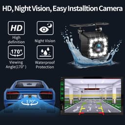DIN Bluetooth autoradio met CarPlay en Android Auto - 7 inch HD touchscreen autoradio met Mirror Link iOS/Android/FM-radio/USB/EQ - autoradio met achteruitrijcamera — thumbnail 5