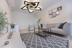 5 Lotus Ventilator Lamp - Plafondventilator - Zwart - Smart Lamp - Met Dimmer - 6 Standen Ventilator - Keuken Lamp - Woonkamerlamp - Moderne lamp — thumbnail 2