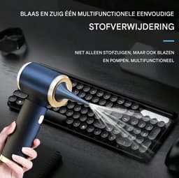 S&E Draadloze Auto & Huis Stofzuiger – 6000PA Krachtige Zuigkracht – Inclusief 7 Accessoires — thumbnail 3