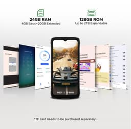 DOOGEE Blade10 Energy- Onbreekbare Mobiele Telefoon - Smartphone - Android 15 -24GB RAM+ 128GB ROM/(2TB TF)- 6.56" + 90Hz-6150mAh-Bouwplaats Telefoon 16MP + 8MP-Rood en blauw — thumbnail 2