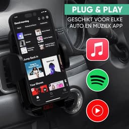 Serve FM Transmitter & Telefoonhouder Auto - Bluetooth Carkit voor Muziek - Telefoonhouders Auto Accessoires - Ventilatie Houder — thumbnail 3