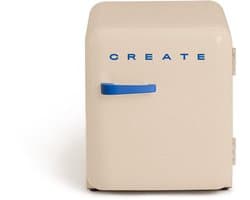 CREATE - Koelkast in retrostijl - Zand - Handvat Kobaltblauw - FRIDGE RETRO 48L