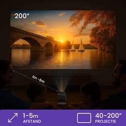 Lumistar® Pro+ Mini Beamer - Alles-in-één Smart TV Projector - 2025 model - Android 13.0 & iOS - WiFi 6 & Bluetooth 5.2 - 4k ondersteuning - Beamer - Inclusief Hdmi kabel - Home Cinema - Zwart — thumbnail 5
