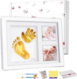 BOBOVEN - Fotolijst Baby Hand- en Voetafdruk Set - Wit - Kraamcadeau — thumbnail 1