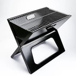 Draagbare Houtskool Barbecue – Snels inklapbare RVS Buiten Grill – Voor Camping, Tuin en Picknick – 48 cm — thumbnail 1