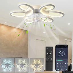 Rosnek - Plafondventilator met verlichting en 3 kleurtemperaturen- 35 W Plafondventilatoren met Verlichting - 65 cm Diameter en Afstandsbediening Slimme Plafondventilator - 6 Standen Bedienbaar via Mobiele APP - voor Woonkamer, Eetkamer, Slaapkamer — thumbnail 1