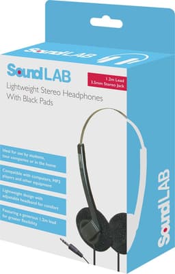SoundLAB A070DB On‑Ear Bedrade Stereo Budget Hoofdtelefoon – 3,5 mm Jack – Lichtgewicht & Comfortabel – Zwart — thumbnail 2