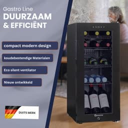 Sommertal koelkast Stille drankkoelkast met led, touchscreen en slot Kleine flessenkoelkast zwart [Energieklasse F] — thumbnail 5