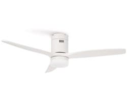 CREATE - Plafondventilator silent 40W - M Ø132 cm - Met Wifi - Met Afstandsbediening - 6 Snelheden - Timer - Zomer/Winter functie - Wit - WIND CALM