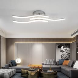 Woonkamer Lamp - Golvend Drie Hoofd Moderne LED-Plafondlamp - 18W - voor Binnen - Woonkamerlamp - Woonkamer Lamp Plafond - Plafondverlichting voor Woonkamer, Slaapkamer, Keuken — thumbnail 3