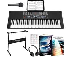 Finesse Keyboard Piano - Statief & Accessoires - 61 Keys - Digitale Piano - Elektrische Piano - Kind