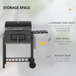 Outsunny - Houtskoolbarbecue - Metaal - 113L x 65B x 108H cm - Zwart — thumbnail 3