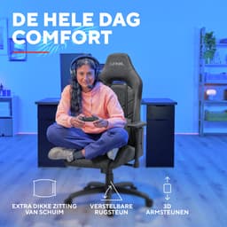 Trust GXT 723 Ruya Fabric - Gaming Stoel - Gamestoel - Bureaustoel - Verstelbaar - Gamingstoel - Gaming Chair - Grijs — thumbnail 5