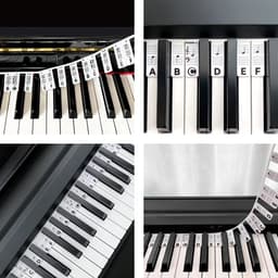 Siliconen Piano Stickers Afneembaar of Keyboard Stickers Herbruikbaar - Wit — thumbnail 2