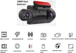 FHD Dashcam met dual scherm en wifi - g-sensor - compact - veilig onderweg - auto accessoires - 1080P - zwart - met opname functie — thumbnail 4