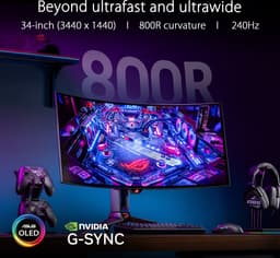 ASUS ROG Swift PG34WCDM - 4K Curved OLED 240Hz Gaming Monitor - 34 Inch — thumbnail 5