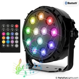 PartyFunLights - 12 LED - PAR - Disco Lamp - Party Speaker - met afstandsbediening — thumbnail 1