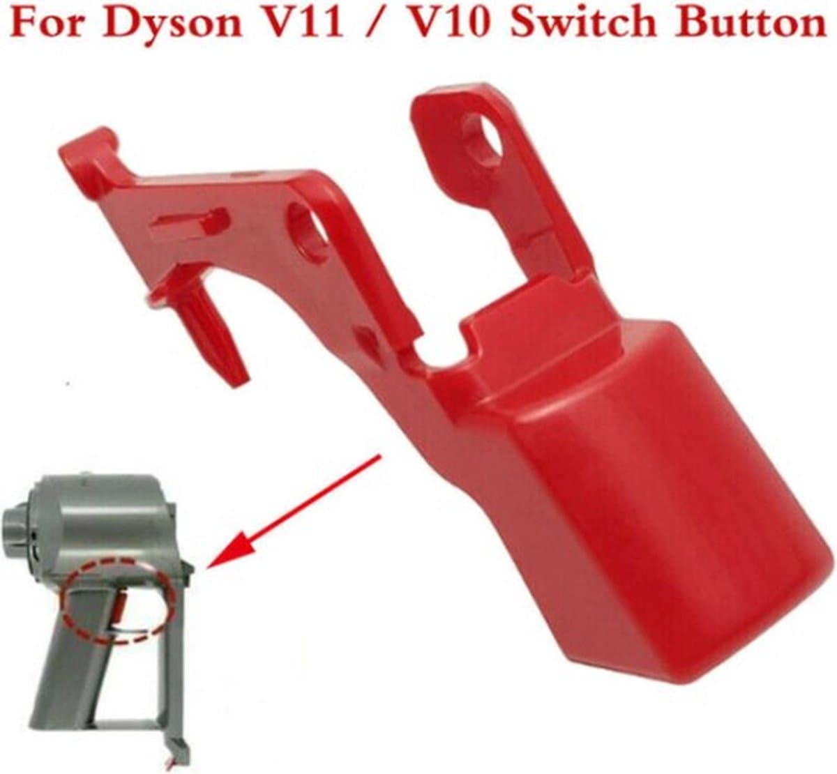 TLVX Sterke Trigger voor Dyson V10 / V11 / Dyson Switch Button / Dyson knop / Stofzuiger trigger / V10 / V11 /Dyson stofzuiger knop rood / Aan- uit knop Dyson / Trigger vervanger Dyson / Verstevigd model / Extra sterk / 1 stuks — afbeelding 1