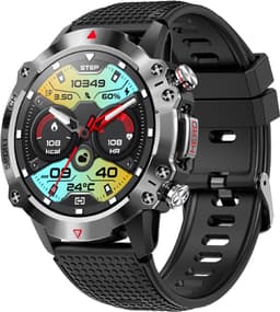 WizBay Premium Select® 1.39inch Sport Smartwatch Dames Heren TFT - Bluetooth Call - Magnetic Laden - Slaap Hart Monitor - O2 en Bloeddrukmeter - 100+ Sport Modi - Message - Alu Mat Zwarte Case - Smartwatches - Zwarte TPU Band — thumbnail 2
