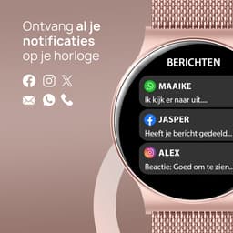 OOQE WATCH CS PRO - Smartwatch Heren en Dames | Geschikt voor iOS en Android | HD | Notificaties | Gezondheidsanalyse | Sportanalyse | GPS Koppeling | Bellen | Muziek/Audio Luisteren | Spelletjes | Ergonomisch | Nederlandstalig | Rosé Goud — thumbnail 4