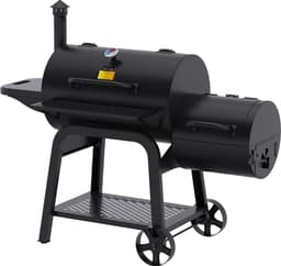 Patton Oklahoma Smoker Houtskoolbarbecue - Zwart — thumbnail 2