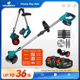 QuickShop Zweef grasmaaier - Zweefmaaier - Zweefmaaier - Grastrimmer met Accu - Grasmaaier - Handmaaier met Wielen - Licht Blauw - Opvouwbare Verstelbare Trimmer - Efficiënte Tuin Snoeien - Snij Elektrisch Gereedschap Voor Makita 18V Batterij — thumbnail 1