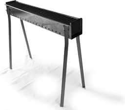 BBQ voor Arrosticini - 82 cm met grill - met houtskool - plaats voor 40 stokjes — thumbnail 1