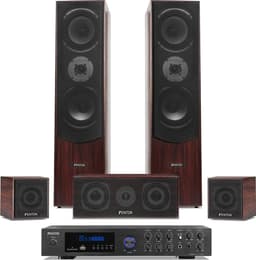 Surround set home cinema - Fenton 5.0 set met versterker en 5 speakers - Bluetooth / mp3 - Walnoot — thumbnail 1
