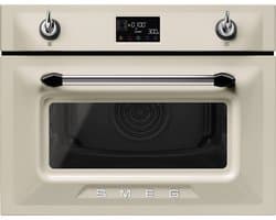 SMEG SO4902M1P - Combi Magnetron - 50 Liter - Crème - Compacte Inbouw Oven - Hetelucht - Grillfunctie - Victoria Design