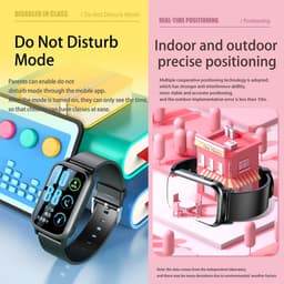 DrPhone Zone3 - 4G GPS Smartwatch - Waterdicht, Real-Time Locatie, Camera, SOS - Voor Ouderen en Kinderen - Zwart — thumbnail 5