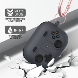 Ainy - PRO Siliconen Gaming PC Controller Hoesje met sleutelhanger - Geschikt voor Apple Airpods Pro 2 / Pro 1 | case met keycord | schokbestendig | Uitsparing voor oplaadpoort & draadloos opladen ondersteund — thumbnail 5