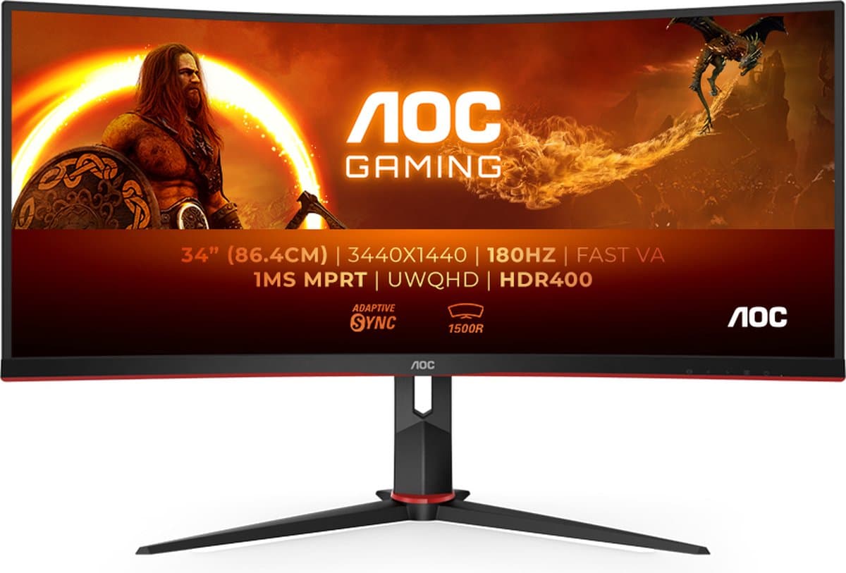 AOC CU34G2XP/BK 34'' Curved gaming monitor — afbeelding 1