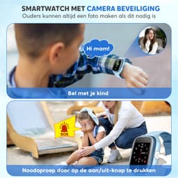Rock&Rose 4G GPS Horloge Kind - Inclusief Simkaart - SOS Functie - Kinder Smartwatch - Kinderhorloge Jongen Smartwatch - Smartwatch Kinderen - Blauw — thumbnail 2