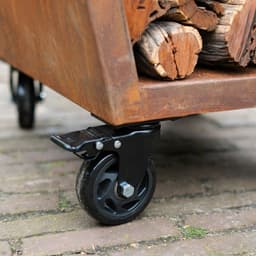 RJRoyal Living Plancha grill BBQ Companero XXL cortenstaal 2.0 grillring met houtopslag vuurschaal buitenkeuken grillring corten staal — thumbnail 4
