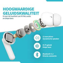 DINTO® Earbuds Pro - Draadloze oordopjes - Active Noice Cancellation - Bluetooth oordopjes - Oortjes draadloos — thumbnail 2