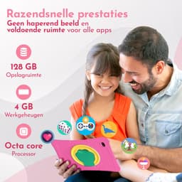 Bon Bon Electronics® 10.1 Inch Kindertablet Pro - Vanaf 3 Jaar – Tablet – Android 13 – 8-Core Processor – 128GB – 4GB RAM - 5000 mAh – Ouderlijk Toezicht – Compleet Pakket – Roze — thumbnail 2