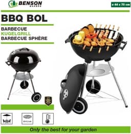 Barbecue Garden Grill Kogelgrill Houtskoolbarbecue bbq - Ø44 cm - Zwart — thumbnail 4