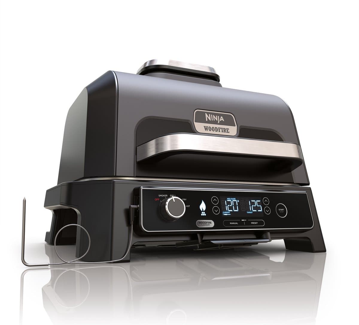 Ninja Woodfire Pro XL - 4-in-1 Elektrische Smart BBQ Grill en Smoker - Inclusief Digitale Braadthermometer - OG850EU — afbeelding 1