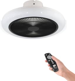 EGLO Kostrena Plafondventilator met lamp - Ø 45,5 cm - 3 snelheden - Instelbaar wit licht - Dimbaar - AC longer life - Wit/Zwart - Sterren — thumbnail 1